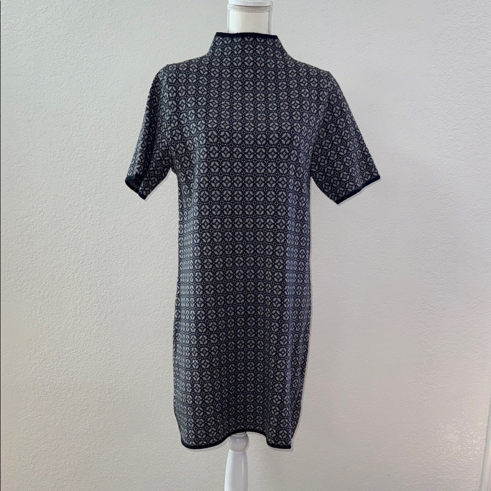 NICOLE MILLER NY Elegant Black and Gray Patterned Dress Size L